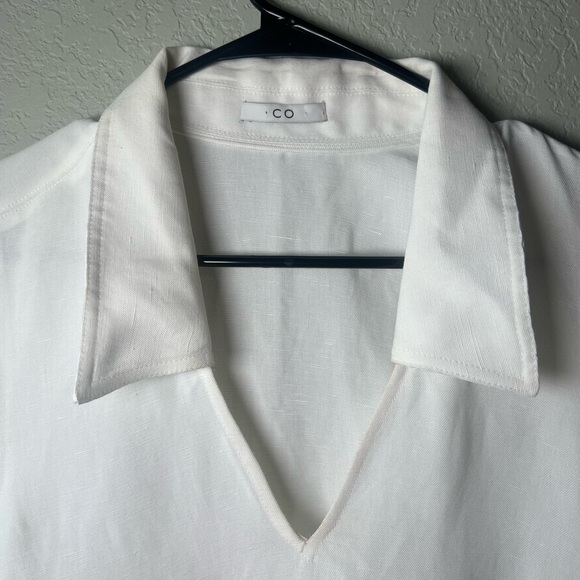 CO Collection Women’s Collared Short Sleeve Maxi-Dress White Size Small, Pockets - Picture 5 of 13